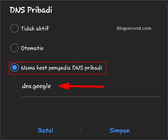 DNS Pribadi di ponsel Android